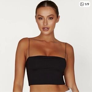 Meshki Yvonne Cami Crop Top in black size small
